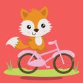 CUTE BICYCLE FOX 01