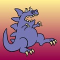 Cute big angry dinosaur. Vector illustration.