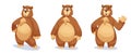 Cute big brown bear cartoon character. Royalty Free Stock Photo