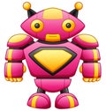 Cute big cartoon robot character isolated on white background Royalty Free Stock Photo