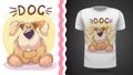 Cute big dog - idea for print t-shirt Royalty Free Stock Photo