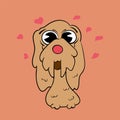 Cute big-eared dog Vintage toons: funny character, vector illustration trendy classic retro cartoon style