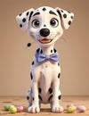 Easter Dalmatian Puppy,generative ai Royalty Free Stock Photo
