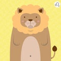 Cute big fat leo zodiac cartoon