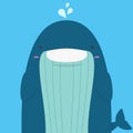 Cute big fat whale smile and wink Royalty Free Stock Photo