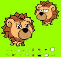 Grumpy big head baby lion cartoon expressions collection