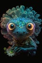 Cute bioluminescent fantasy creature created with Generative AI