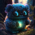 Cute bioluminescent fantasy creature created with Generative AI