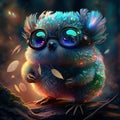 Cute bioluminescent fantasy creature created with Generative AI