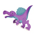 Cute Bipedal Dinosaur with Tail and Claws as Ancient Reptile Vector Illustration Royalty Free Stock Photo