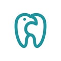 Cute bird dental line simple logo