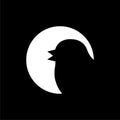 Cute bird logo silhouette isolated on dark background Royalty Free Stock Photo