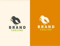 Cute bird logo vector icon template download line art outline Royalty Free Stock Photo