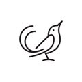 Cute Bird Simple Lineart Symbol Illustration