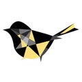 Cute bird vector cartoon illustration. Wild zoo animal icon. Adorable bird childish character. Simple flat polygonal design elemen