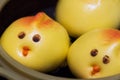 Cute birds baozi chinese steamed buns