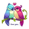 Cute birds couple in love