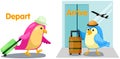 Cute birds with opposite words Royalty Free Stock Photo