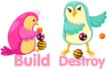 Cute birds with opposite words Royalty Free Stock Photo