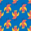 Cute birds seamless pattern vector illustration cartoon colorful Royalty Free Stock Photo