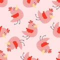 Cute birds seamless pattern vector illustration cartoon colorful Royalty Free Stock Photo