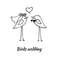 Cute birds wedding.