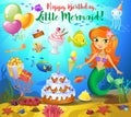 Cute birthday design elements