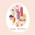 Cute birthday greeting card