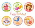 Cute birthday stickers