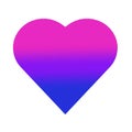 Cute bisexual heart. Hand drawn isolated pride flag for LGBTQ blog. Community tolerance tile.