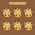 Cute Bisquit Characters With Various Expression Royalty Free Stock Photo