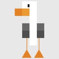 Cute 8 bit seagull pixel illustration. Retro sea bird game clipart