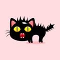 cute black cat posing scared Royalty Free Stock Photo