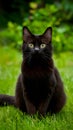 Cute black cat strikes a charming pose, capturing hearts Royalty Free Stock Photo