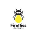 Cute black fireflies light logo design vector graphic symbol icon sign illustration creative idea Royalty Free Stock Photo