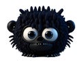 Cute black furry monster on a transparent background