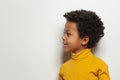 Cute black kid boy, child face profile portrait Royalty Free Stock Photo