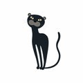 Cute Black Panther sitting. Vector illustration isolated. Royalty Free Stock Photo