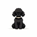 Cute Black Poodle Vector Character Illustration In Richard Serra Style