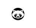 Cute Black raccoon logo