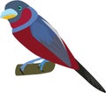 Cute Black-and-red Broadbill vector Royalty Free Stock Photo