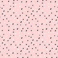 Cute black white confetti on pink background seamless pattern illustration