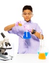 Learning to mix chemicals Royalty Free Stock Photo