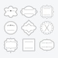 Cute blank empty black line emblem frames design element set