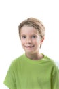 Cute blond boy with his front teeth missing Royalty Free Stock Photo