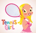 Cute blonde tennis girl