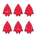 Cute Blood Characters With Various Expression