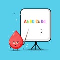 Cute blood mascot explains the alphabet