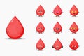 Cute blood mascot set