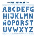Cute blue alphabet